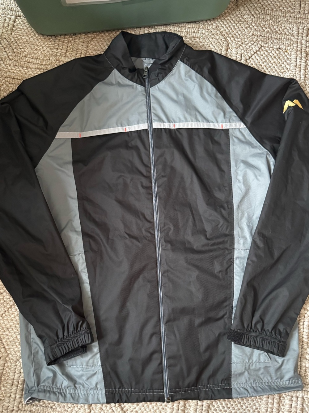 adidas Black and Gray Full-Zip Windbreaker Jacket
